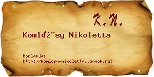 Komlósy Nikoletta névjegykártya