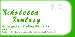 nikoletta komlosy business card